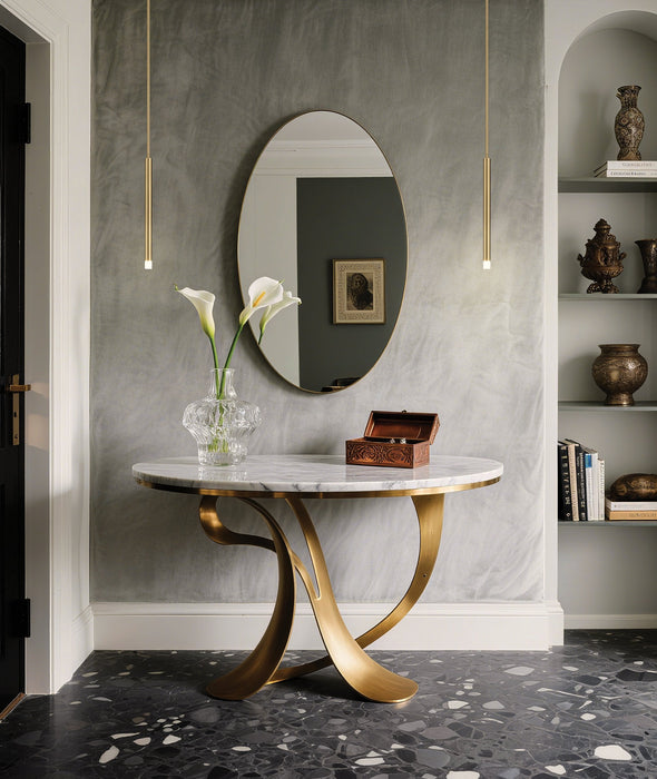 Pendant Light Thesis 207302A Manhattan 1 inch 1 light Brushed Gold LED Pendant Light THESIS