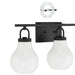 Vanity Light Thesis 207852A Mansfield 24 inch 3 light Matte Black Vanity Light with Opal Glass Shades THESIS