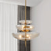 Pendant Light Thesis 206931A Fiorello 21 inch 6 light Brushed Gold Pendant Light with Smoked Amber Glass Shades THESIS