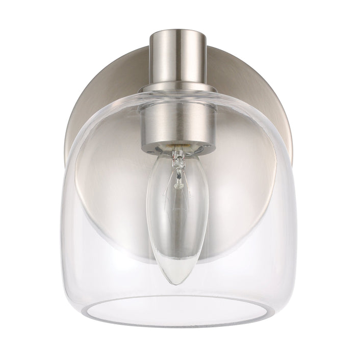 Vanity Light Thesis 207001A Valentina 5 inch 1 light Brushed Nickel Vanity Light with Clear Glass Shade THESIS
