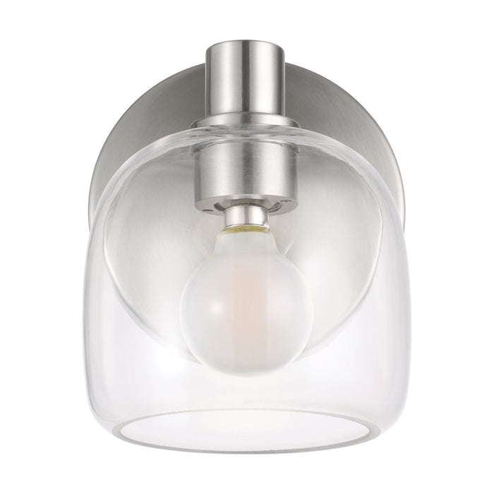 Vanity Light Thesis 207001A Valentina 5 inch 1 light Brushed Nickel Vanity Light with Clear Glass Shade THESIS
