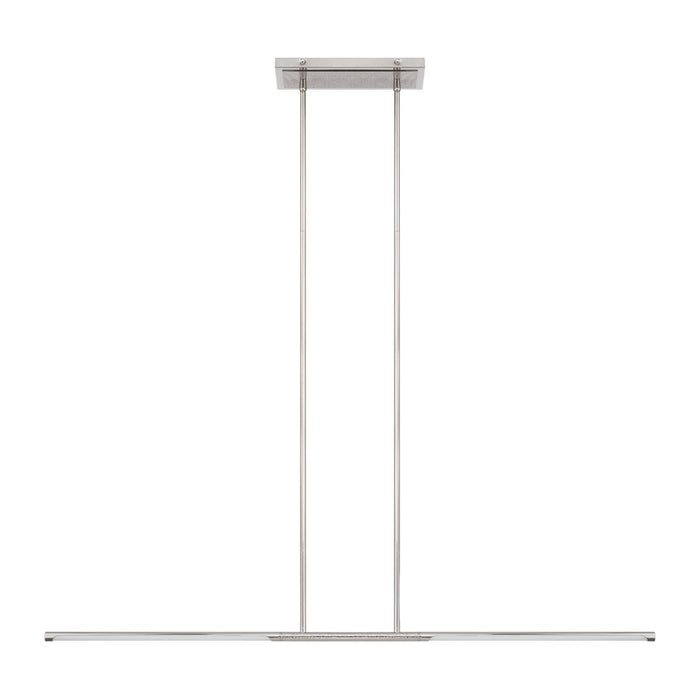 Chandelier Thesis 207287A Overture 48 inch 2 light Polished Nickel 5CCT LED Linear Chandelier THESIS