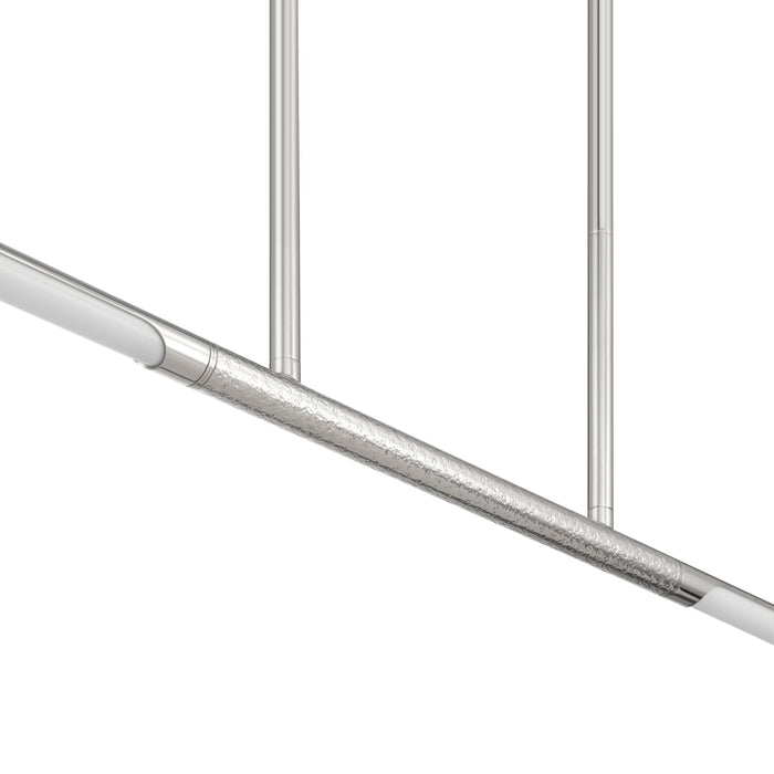 Chandelier Thesis 207287A Overture 48 inch 2 light Polished Nickel 5CCT LED Linear Chandelier THESIS