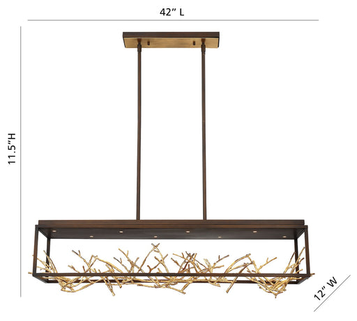 Eurofase 35642-015 Aerie 42" Gold-Black Mix LED Chandelier