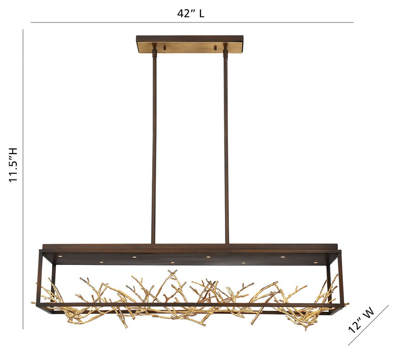 Eurofase 35642-015 Aerie 42" Gold-Black Mix LED Chandelier