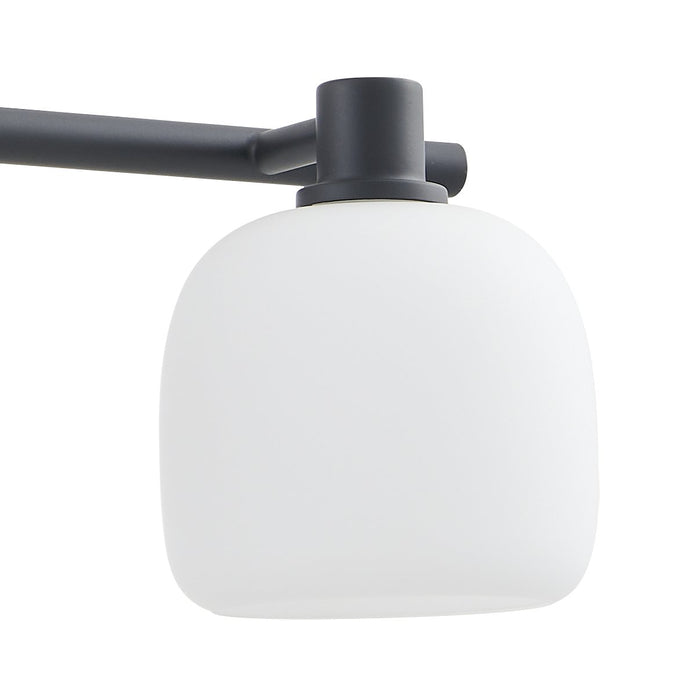 Vanity Light Thesis 207011A Valentina 24 inch 3 light Matte Black Vanity Light with Etched Opal Glass Shades THESIS