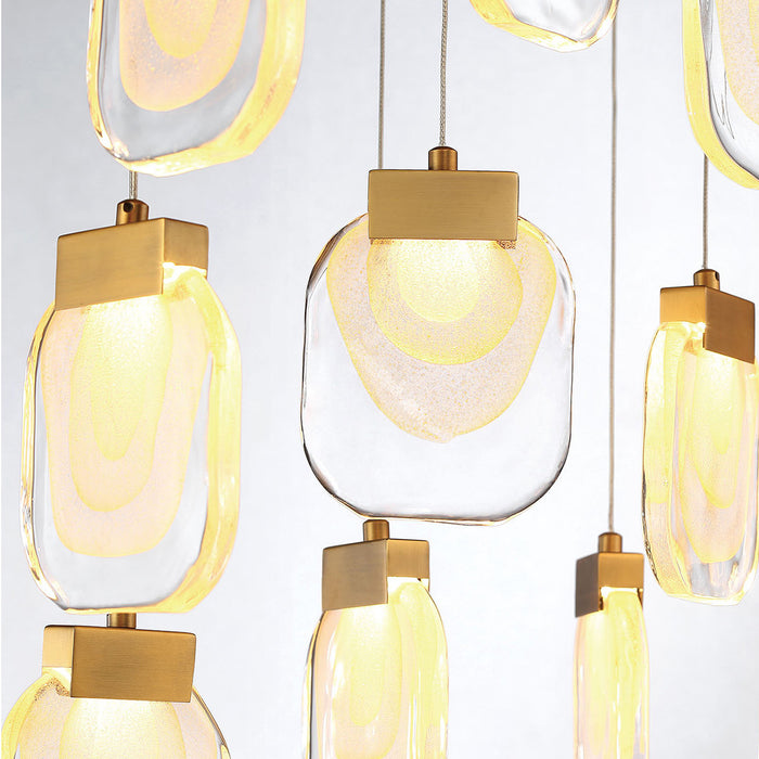 Eurofase 37193-010 Paget 39" Matte Gold LED Chandelier