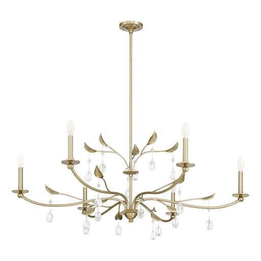 Chandelier Thesis 207342A Presley 48 inch 6 light Champagne Gold Chandelier with Clear Glass Drops THESIS