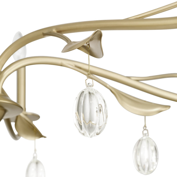 Chandelier Thesis 207342A Presley 48 inch 6 light Champagne Gold Chandelier with Clear Glass Drops THESIS