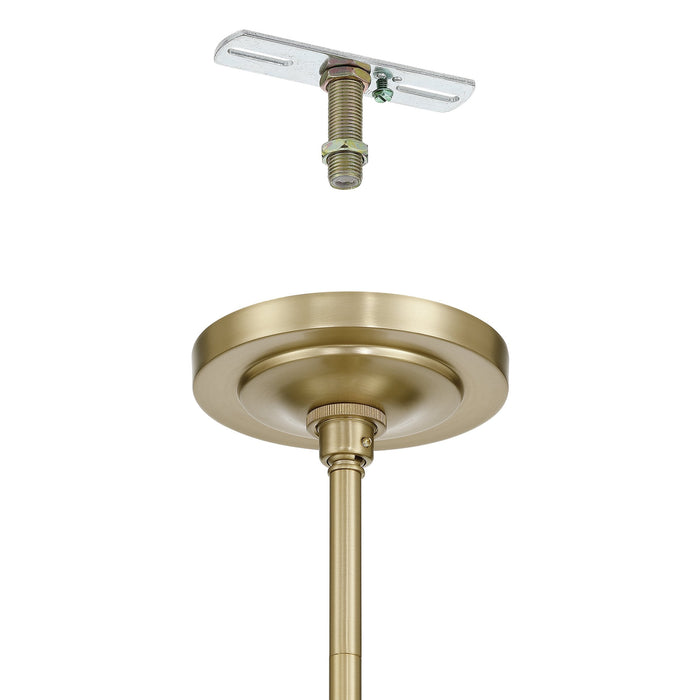 Chandelier Thesis 207342A Presley 48 inch 6 light Champagne Gold Chandelier with Clear Glass Drops THESIS