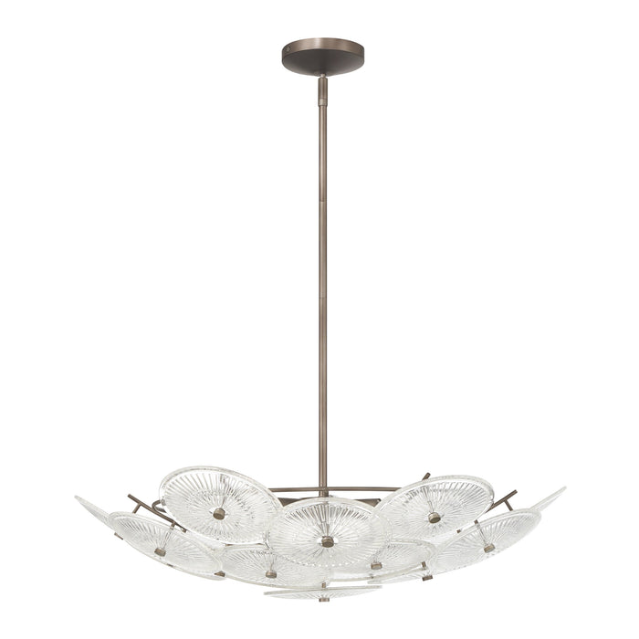 Chandelier Thesis 207308A Avril 29 inch 6 light Forged Bronze Chandelier with Clear Starburst Glass Shade THESIS