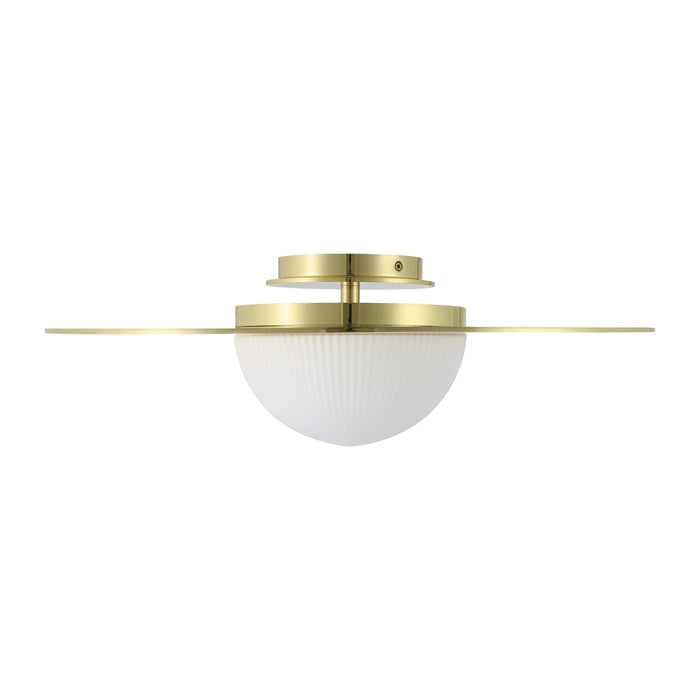 Convertible Pendant Thesis 207409A Solstice 22 inch Polished Brass 5CCT LED Convertible Pendant with Opal Ribbed Glass Shade THESIS