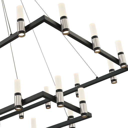 Eurofase 37049-010 Altamont 52" Satin Nickel-Black Mix LED Chandelier