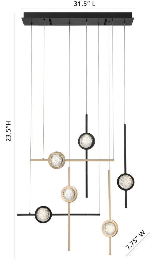 Eurofase 47255-036 Barletta 32" Gold-Black Mix LED Chandelier