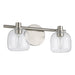 Vanity Light Thesis 207007A Valentina 15 inch 2 light Brushed Nickel Vanity Light with Clear Glass Shades THESIS