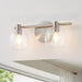 Vanity Light Thesis 207007A Valentina 15 inch 2 light Brushed Nickel Vanity Light with Clear Glass Shades THESIS