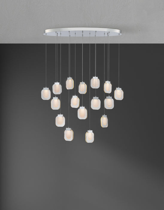 Eurofase 37194-027 Paget 44" Chrome LED Chandelier