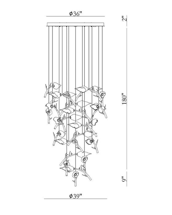 Eurofase 47226-012 Matera 56" Antique Gold LED Chandelier
