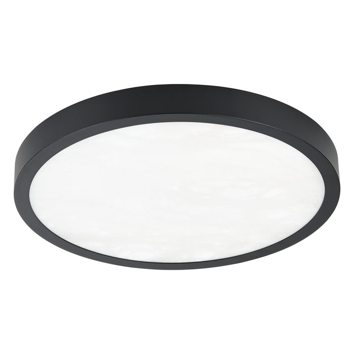 Flush Mount Thesis 207613A Argyle 16 inch Textured Black and Natural Alabaster 5CCT LED Flush Mount THESIS
