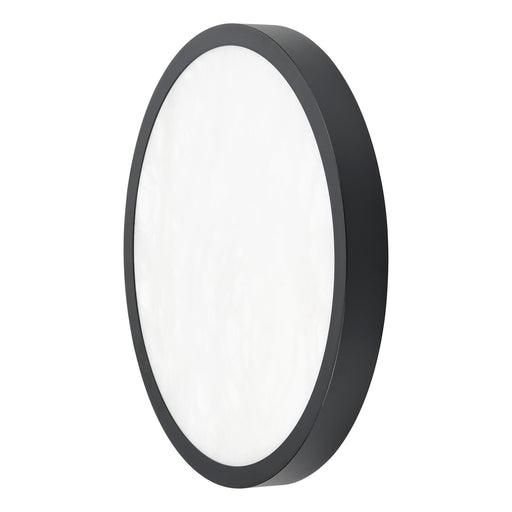 Flush Mount Thesis 207613A Argyle 16 inch Textured Black and Natural Alabaster 5CCT LED Flush Mount THESIS