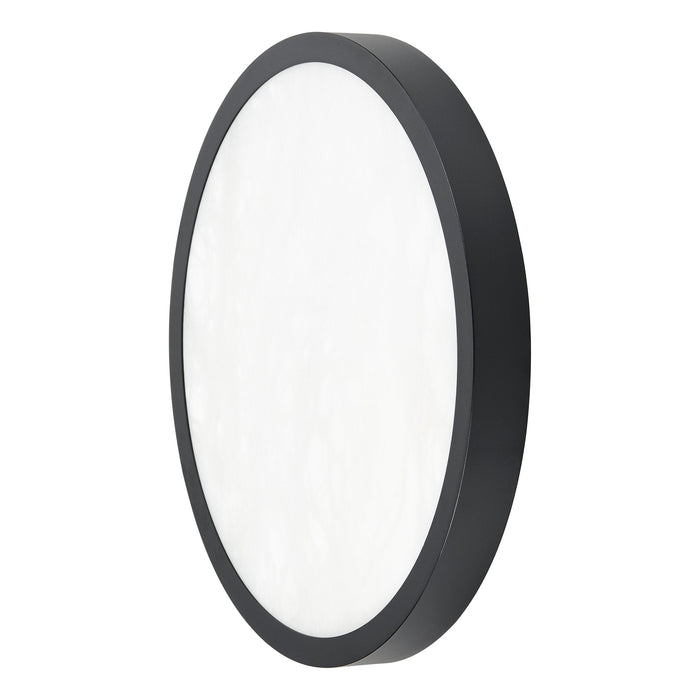 Flush Mount Thesis 207613A Argyle 16 inch Textured Black and Natural Alabaster 5CCT LED Flush Mount THESIS