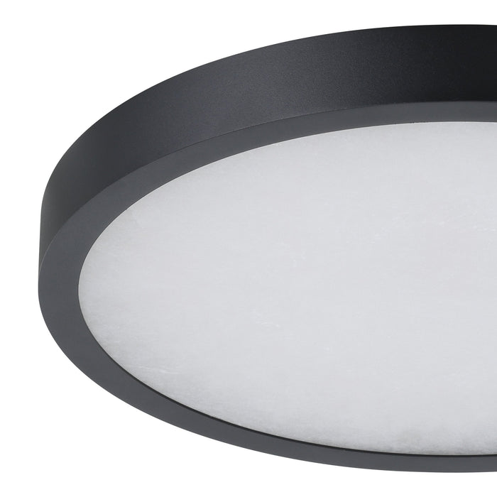 Flush Mount Thesis 207613A Argyle 16 inch Textured Black and Natural Alabaster 5CCT LED Flush Mount THESIS
