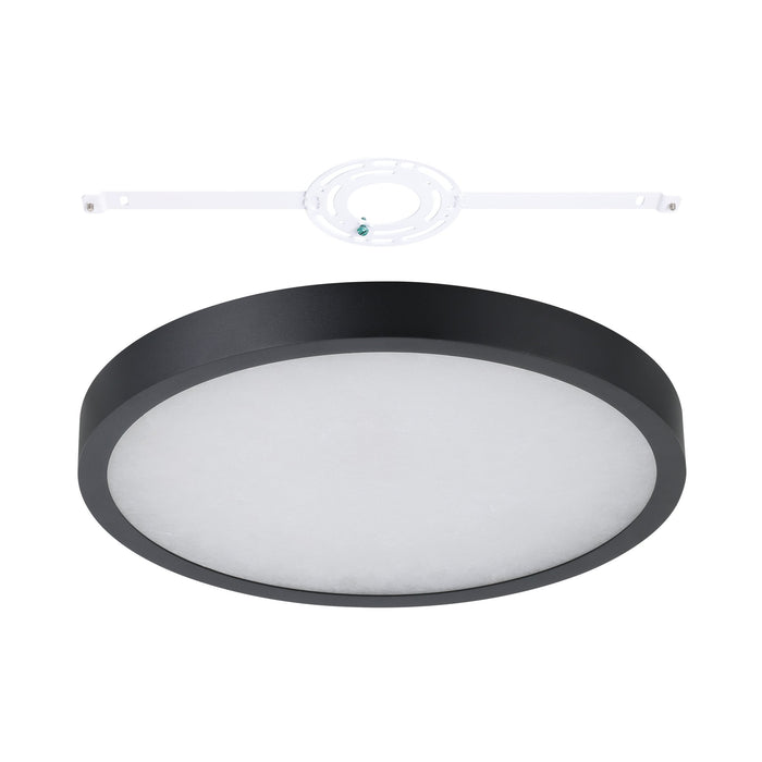 Flush Mount Thesis 207613A Argyle 16 inch Textured Black and Natural Alabaster 5CCT LED Flush Mount THESIS