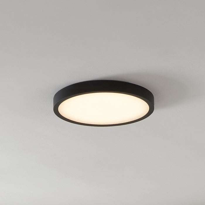 Flush Mount Thesis 207613A Argyle 16 inch Textured Black and Natural Alabaster 5CCT LED Flush Mount THESIS