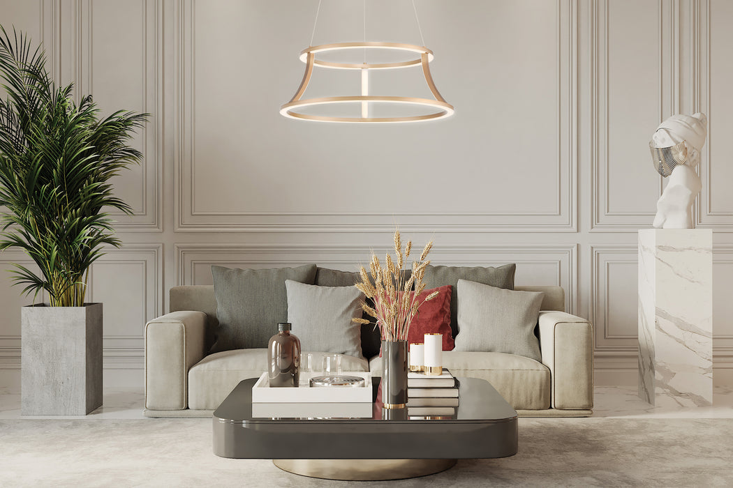 Eurofase 43885-022 Cadoux 20" Matte Gold LED Chandelier