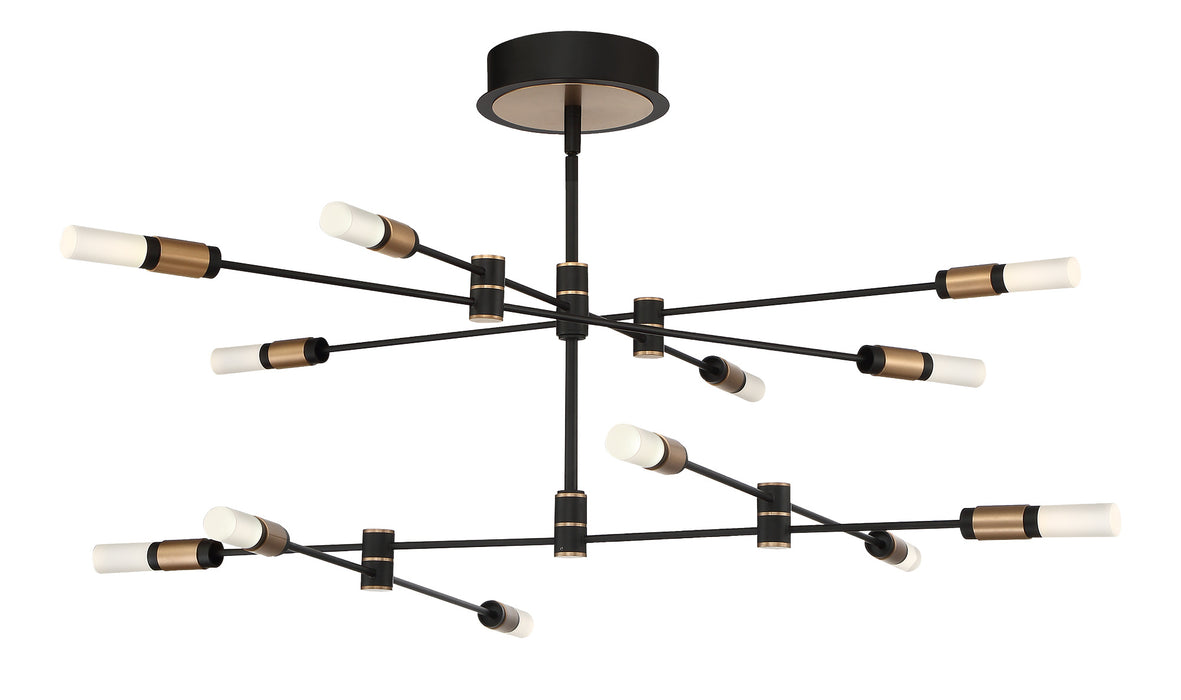 Eurofase 37051-013 Albany 41" Brass-Black Mix LED Chandelier