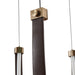 Chandelier Thesis 207276A Ayers 59 inch 3 light Champagne Gold with Black and Brown Faux Leather 5CCT LED Chandelier THESIS