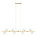 Chandelier Thesis 207378A Julep 64 inch 8 light Brushed Gold Linear Chandelier with Opal Glass Shades THESIS