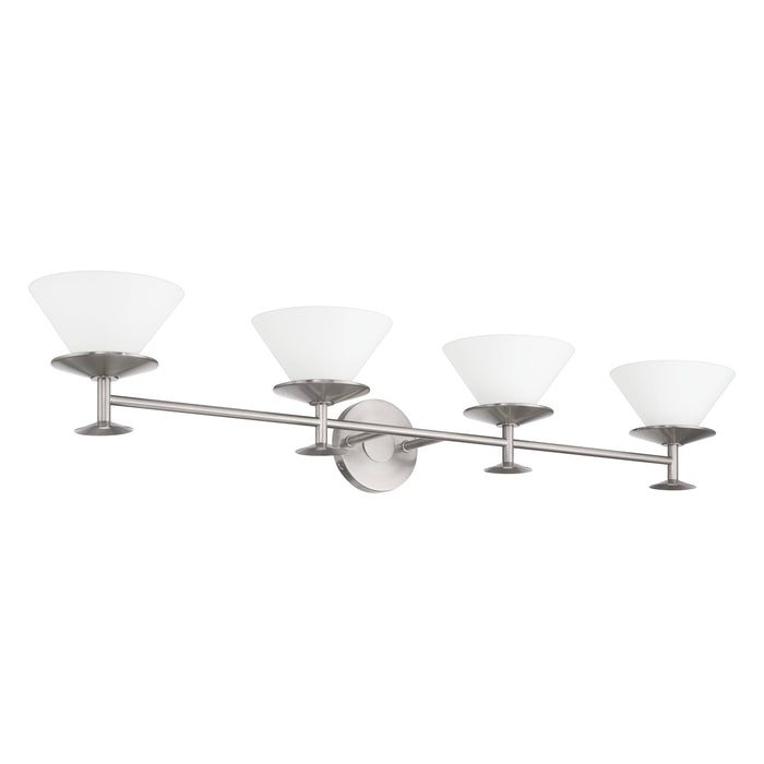 Vanity Light Thesis 207331A Tremolo 42 inch 4 light Brushed Nickel and Polished Nickel Vanity Light with Etched Opal Glass THESIS