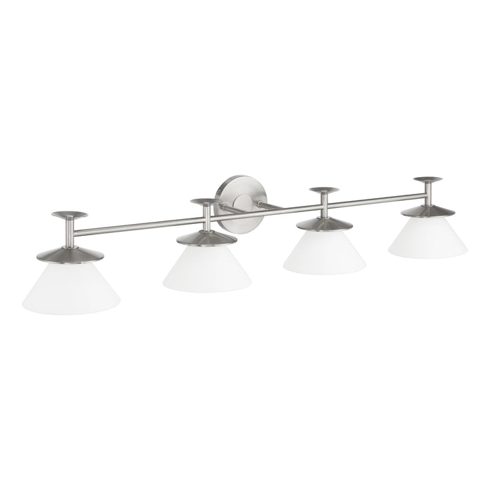 Vanity Light Thesis 207331A Tremolo 42 inch 4 light Brushed Nickel and Polished Nickel Vanity Light with Etched Opal Glass THESIS