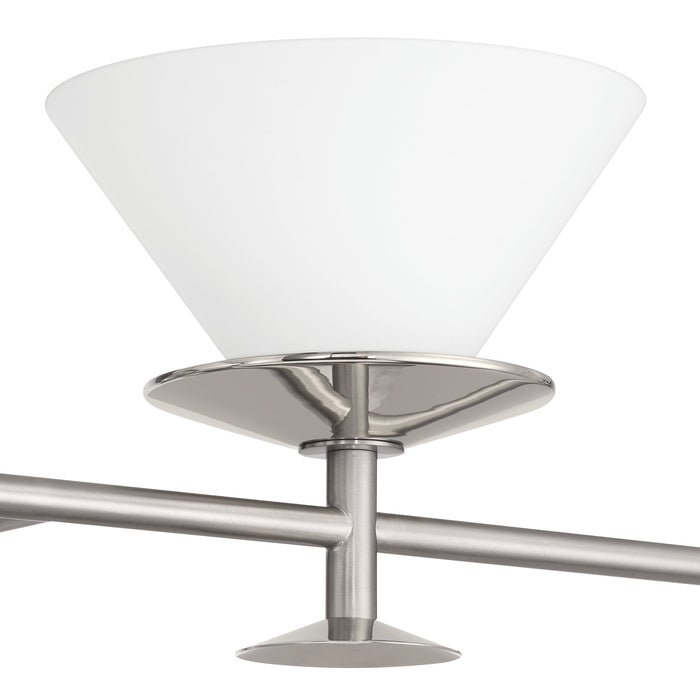 Vanity Light Thesis 207331A Tremolo 42 inch 4 light Brushed Nickel and Polished Nickel Vanity Light with Etched Opal Glass THESIS