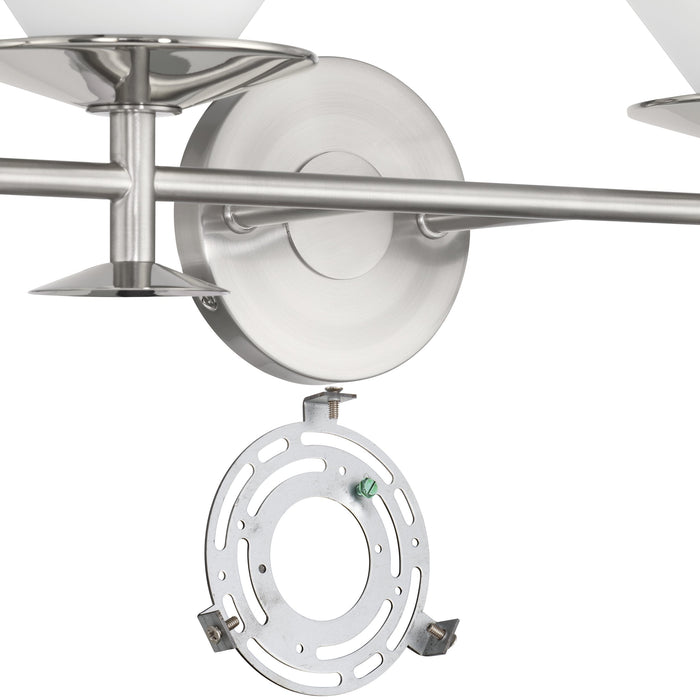 Vanity Light Thesis 207331A Tremolo 42 inch 4 light Brushed Nickel and Polished Nickel Vanity Light with Etched Opal Glass THESIS