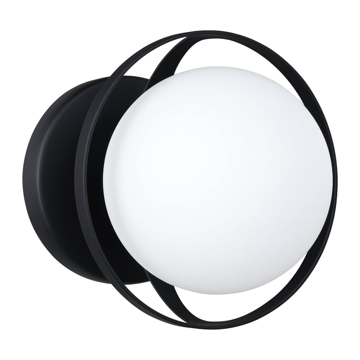Vanity Light Thesis 206966A Parker 6 inch 1 light Matte Black Vanity Light with Etched Opal Glass Shade THESIS