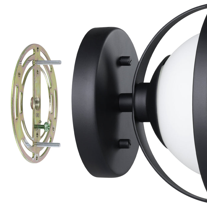 Vanity Light Thesis 206966A Parker 6 inch 1 light Matte Black Vanity Light with Etched Opal Glass Shade THESIS