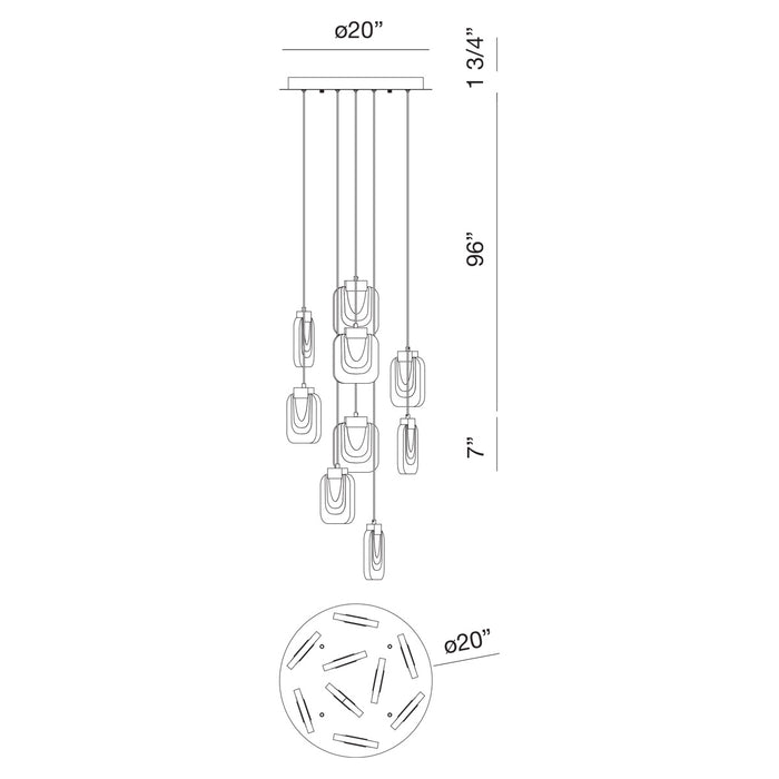 Eurofase 38043-027 Paget 20" Chrome LED Chandelier