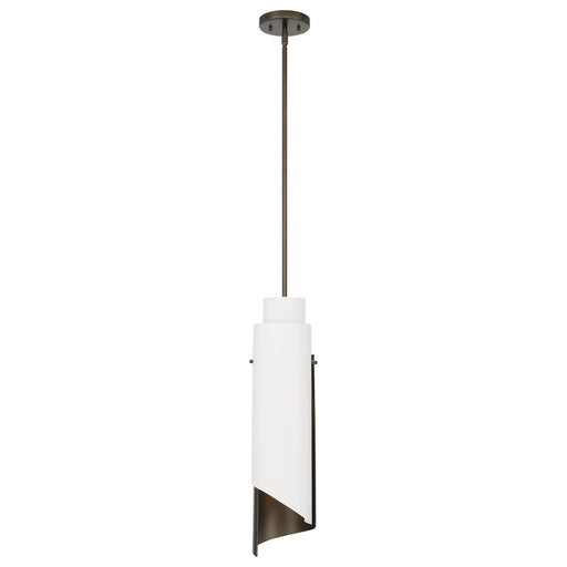 Pendant Light Thesis 207788A Enzio 6 inch 1 light Forged Bronze Pendant Light with Forged Bronze and Matte White Metal Shade THESIS