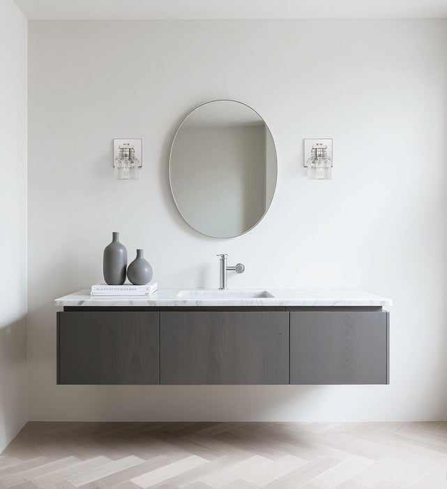 Vanity Light Thesis 207669A Dryden 5 inch 1 light Polished Nickel Vanity Light with Clear Ribbed Glass Shade THESIS