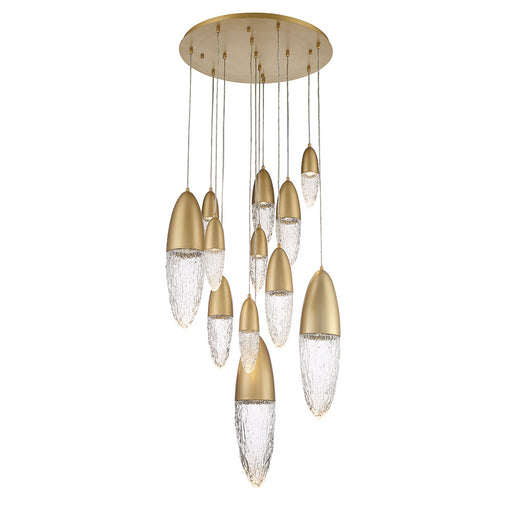 Eurofase 43859-038 Ecrou 30" Satin Gold Paint LED Chandelier