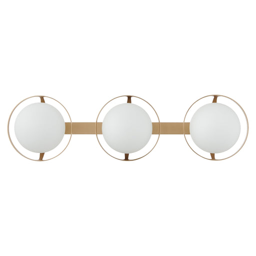 Vanity Light Thesis 206974A Parker 24 inch 3 light Champagne Gold Vanity Light with Etched Opal Glass Shades THESIS