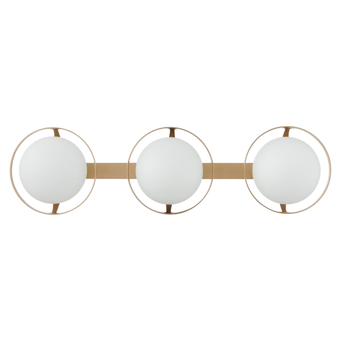 Vanity Light Thesis 206974A Parker 24 inch 3 light Champagne Gold Vanity Light with Etched Opal Glass Shades THESIS