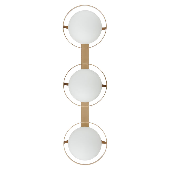 Vanity Light Thesis 206974A Parker 24 inch 3 light Champagne Gold Vanity Light with Etched Opal Glass Shades THESIS