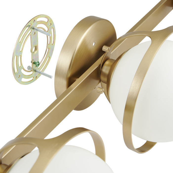 Vanity Light Thesis 206974A Parker 24 inch 3 light Champagne Gold Vanity Light with Etched Opal Glass Shades THESIS