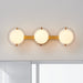 Vanity Light Thesis 206974A Parker 24 inch 3 light Champagne Gold Vanity Light with Etched Opal Glass Shades THESIS