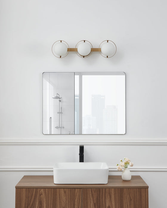 Vanity Light Thesis 206974A Parker 24 inch 3 light Champagne Gold Vanity Light with Etched Opal Glass Shades THESIS