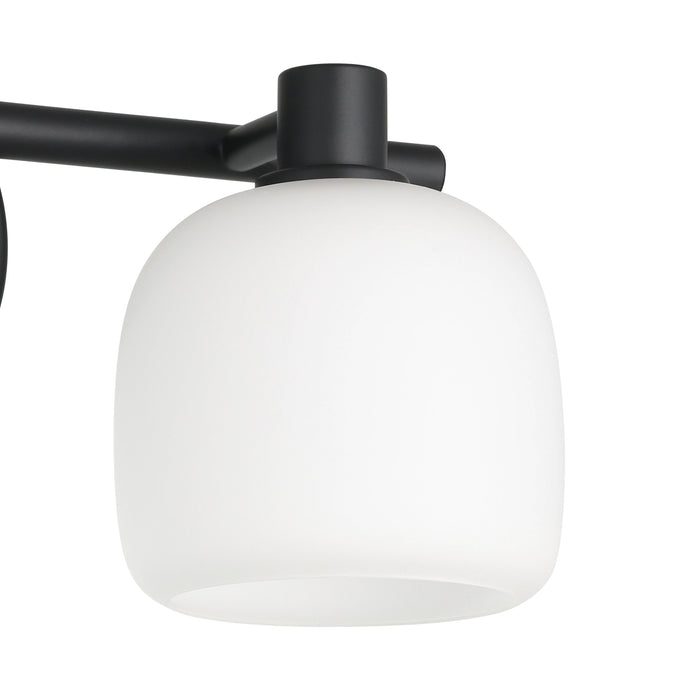 Vanity Light Thesis 207004A Valentina 15 inch 2 light Matte Black Vanity Light with Etched Opal Glass Shades THESIS