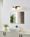 Vanity Light Thesis 207004A Valentina 15 inch 2 light Matte Black Vanity Light with Etched Opal Glass Shades THESIS